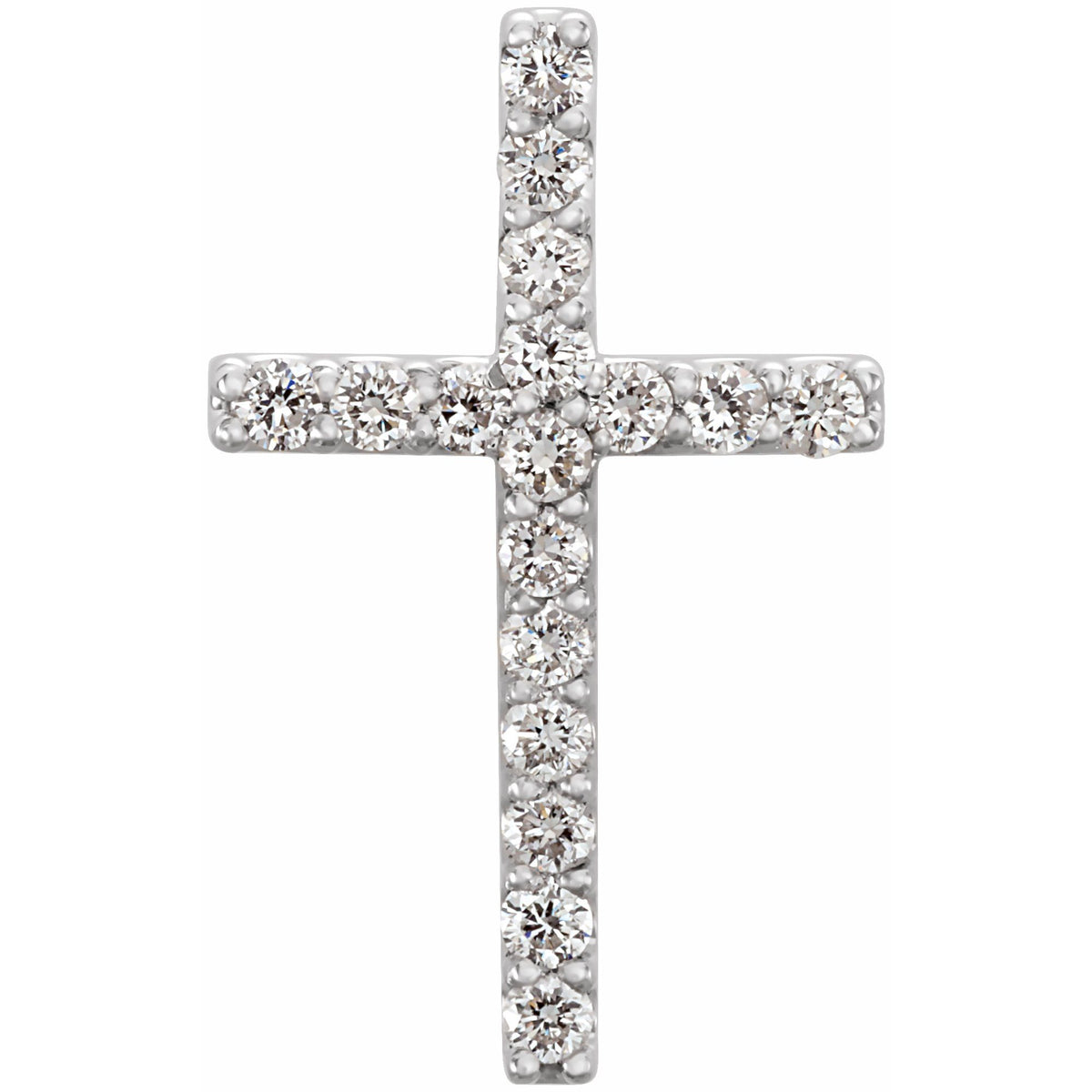 Natural Diamond Petite Cross Necklace or Pendant
