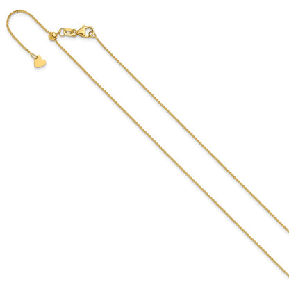 Adjustable 1.2mm Flat Cable Chain 22" - Yellow Gold