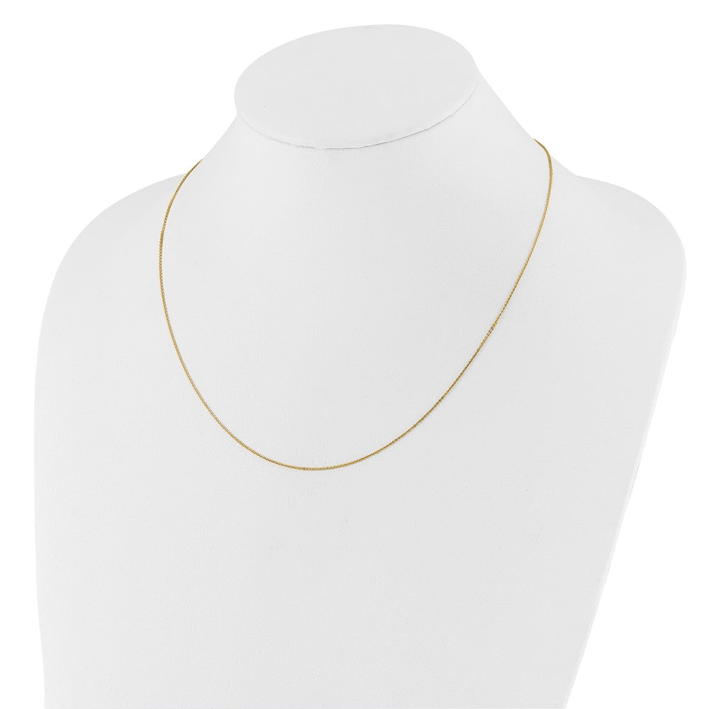 Adjustable 1.2mm Flat Cable Chain 22" - Yellow Gold