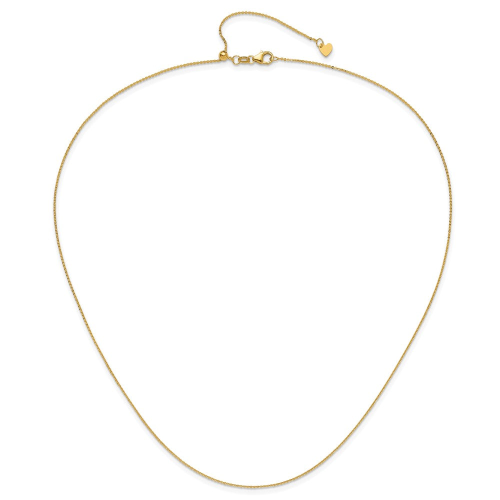 Adjustable 1.2mm Flat Cable Chain 22" - Yellow Gold