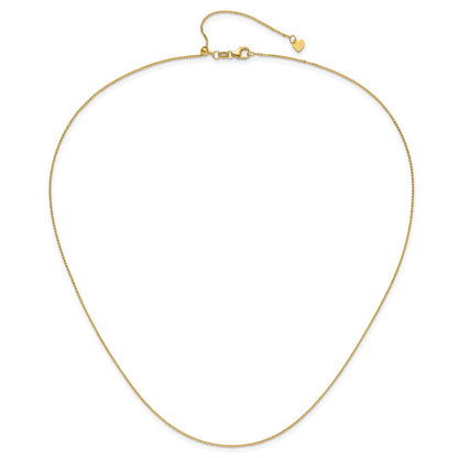Adjustable 1.2mm Flat Cable Chain 22" - Yellow Gold
