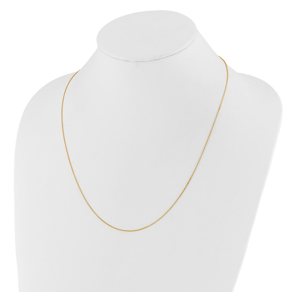 Adjustable 1.2mm Flat Cable Chain 22" - Yellow Gold