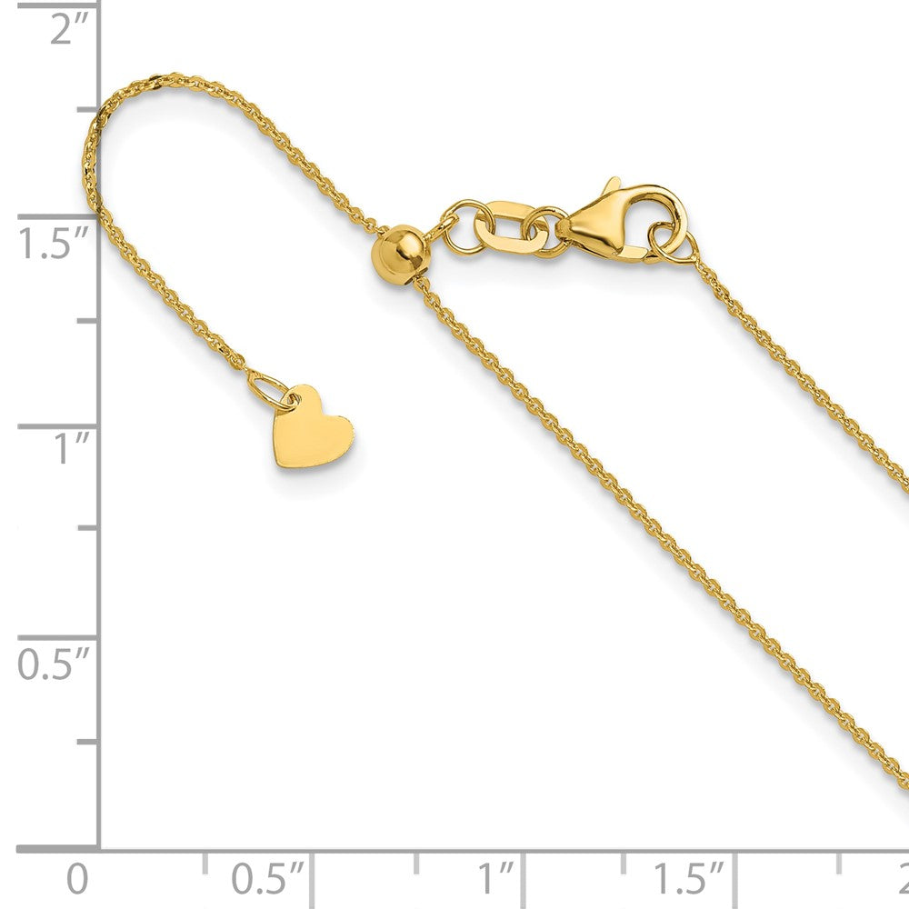 Adjustable 1.2mm Flat Cable Chain 22" - Yellow Gold