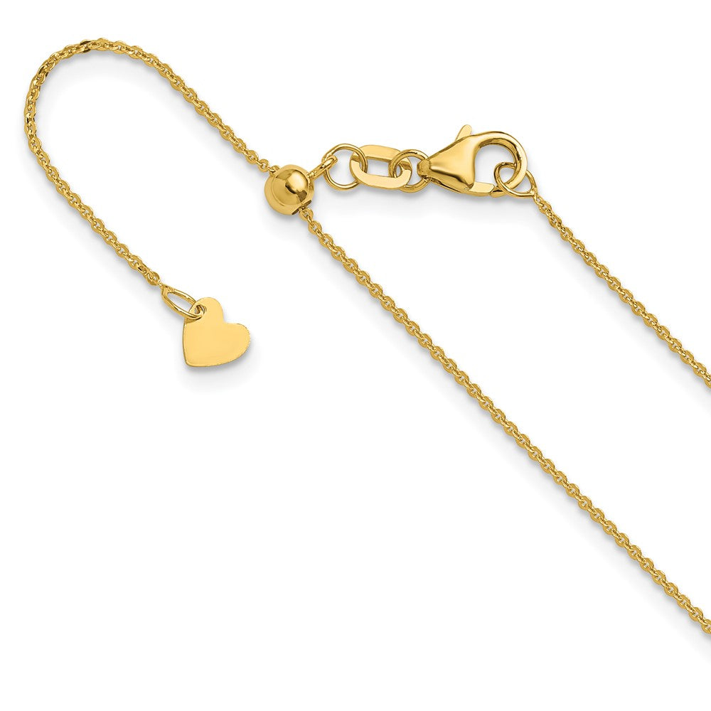 Adjustable 1.2mm Flat Cable Chain 22" - Yellow Gold
