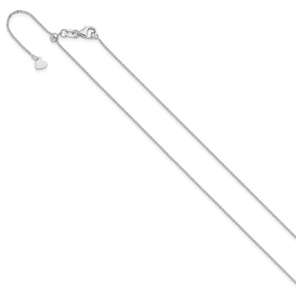 Adjustable 1.2mm Flat Cable Chain - White Gold