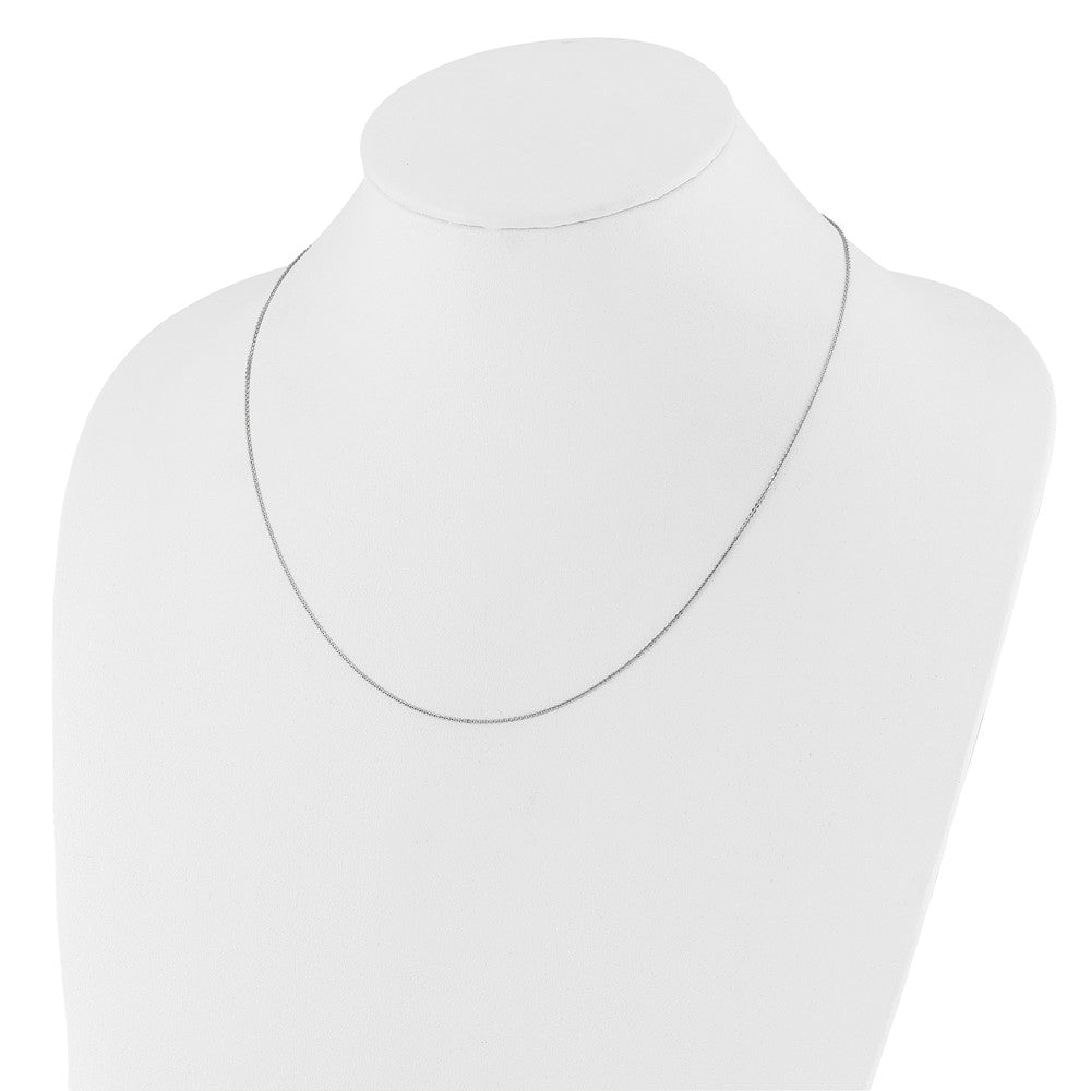 Adjustable 1.2mm Flat Cable Chain - White Gold