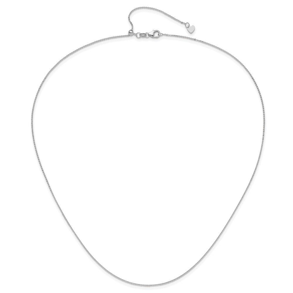 Adjustable 1.2mm Flat Cable Chain - White Gold