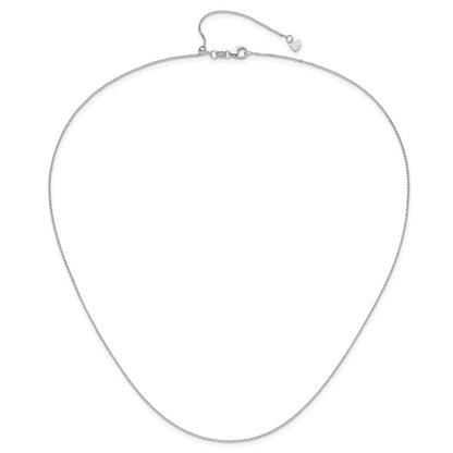 Adjustable 1.2mm Flat Cable Chain - White Gold