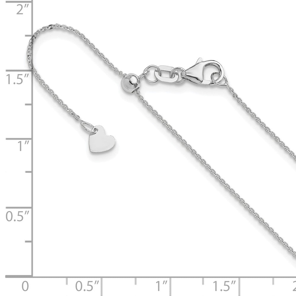 Adjustable 1.2mm Flat Cable Chain - White Gold