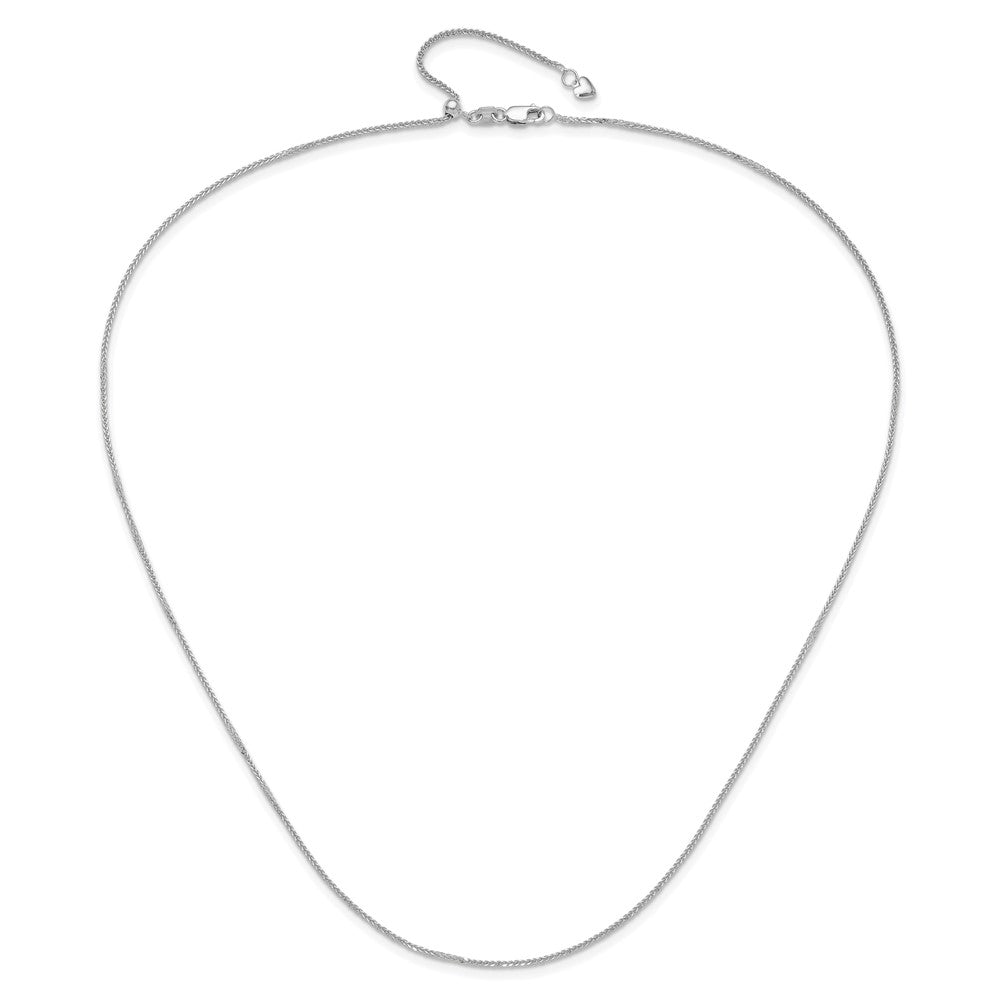 Adjustable 1mm Quadra Wheat Chain 22" - White Gold