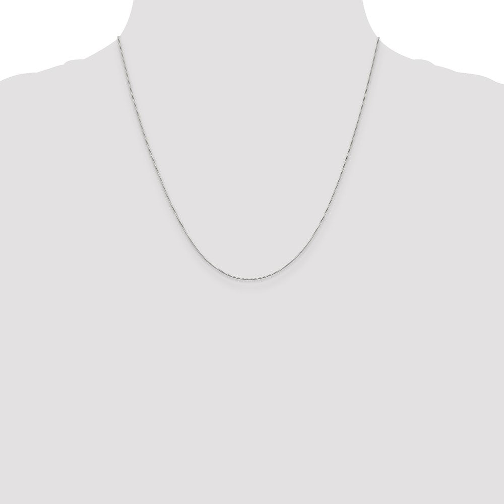 .5mm Baby Box with Lobster Clasp Chain - White Gold