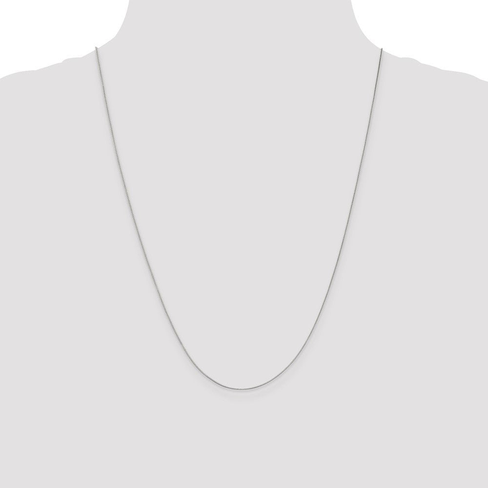 .5mm Baby Box with Lobster Clasp Chain - White Gold