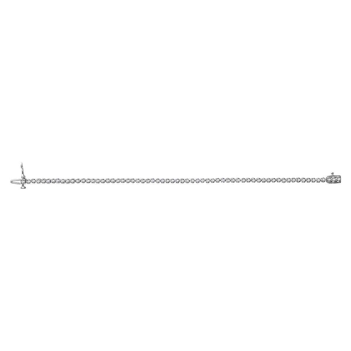 1 CTW Natural Diamond Line 7" Bracelet - 1.5mm Width