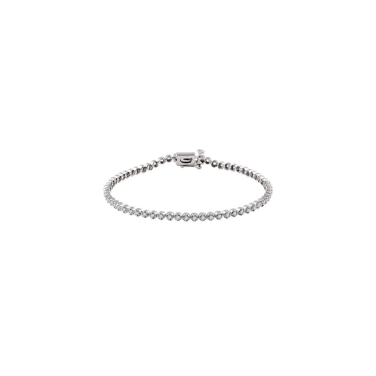 1 CTW Natural Diamond Line 7" Bracelet - 1.5mm Width