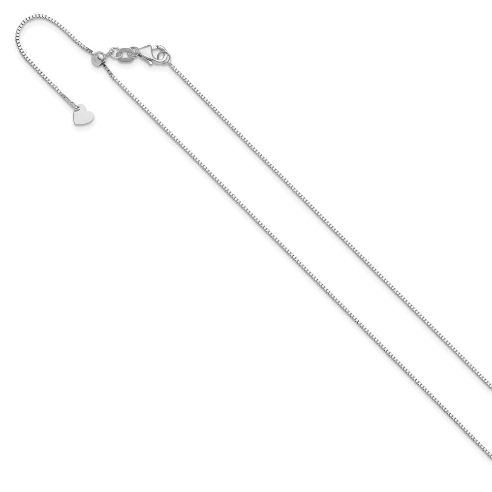 Adjustable .8mm Box Chain - White Gold