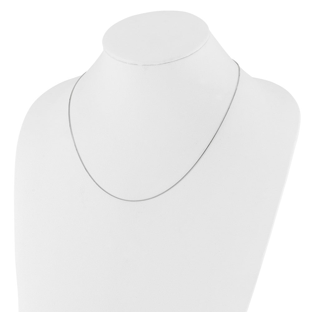 Adjustable .8mm Box Chain - White Gold