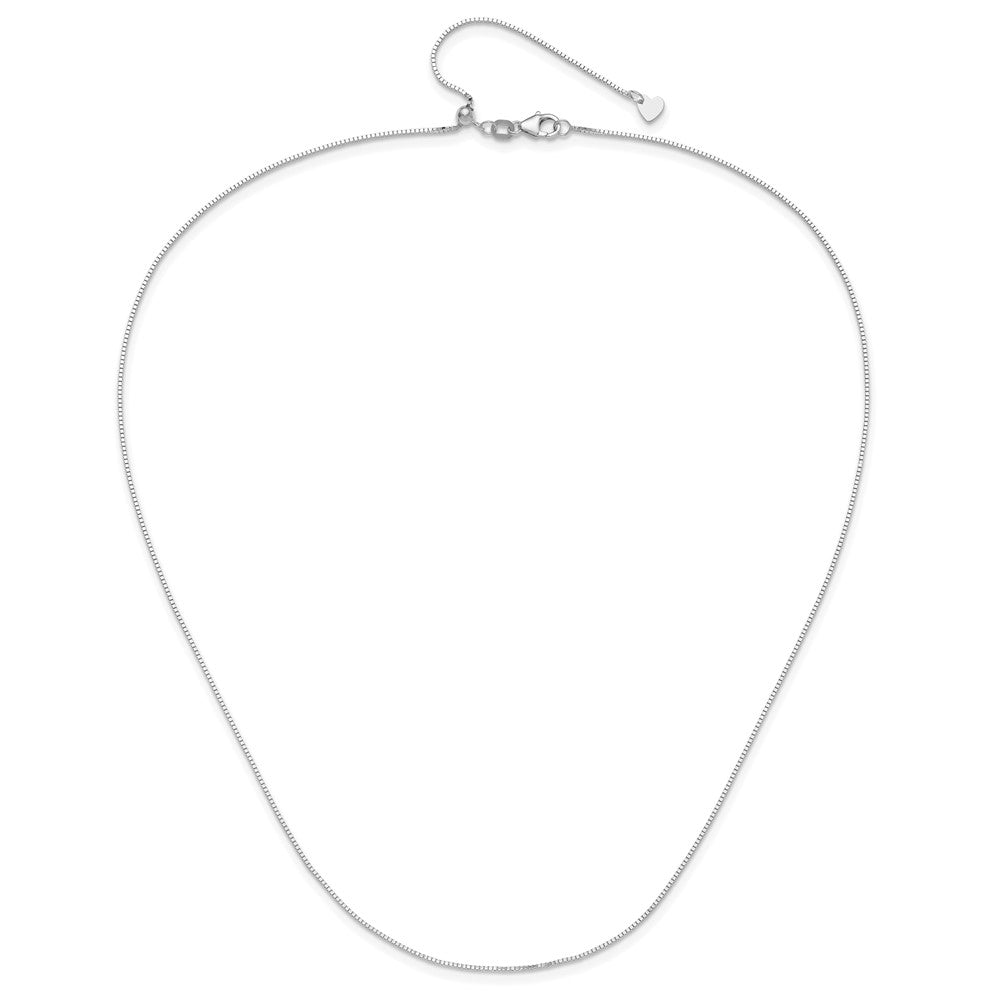 Adjustable .8mm Box Chain - White Gold
