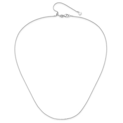Adjustable .8mm Box Chain - White Gold