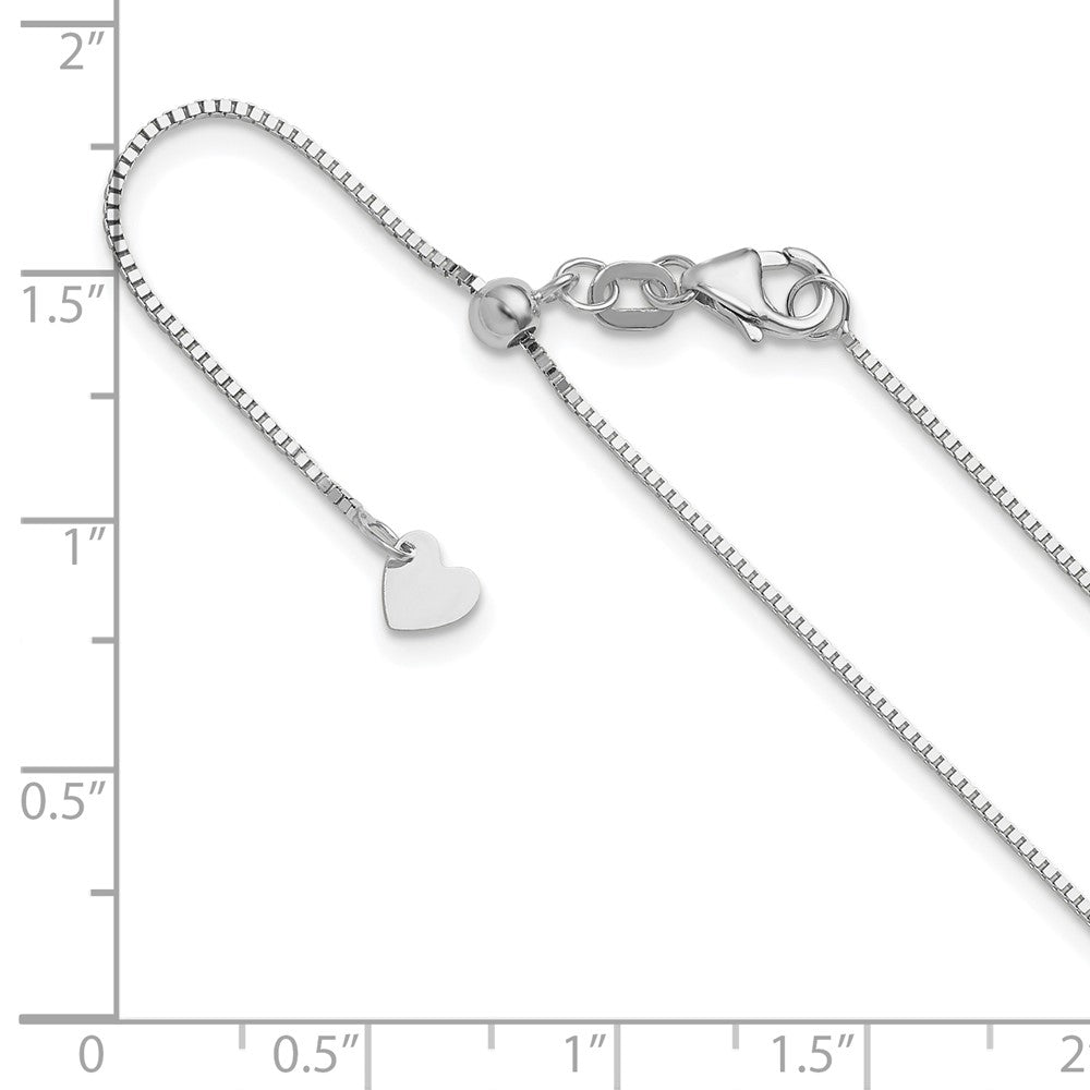 Adjustable .8mm Box Chain - White Gold