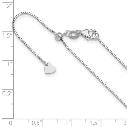 Adjustable .8mm Box Chain - White Gold