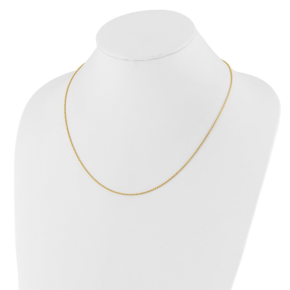 Adjustable 1.2mm D/C Rope Chain 22" - Yellow Gold