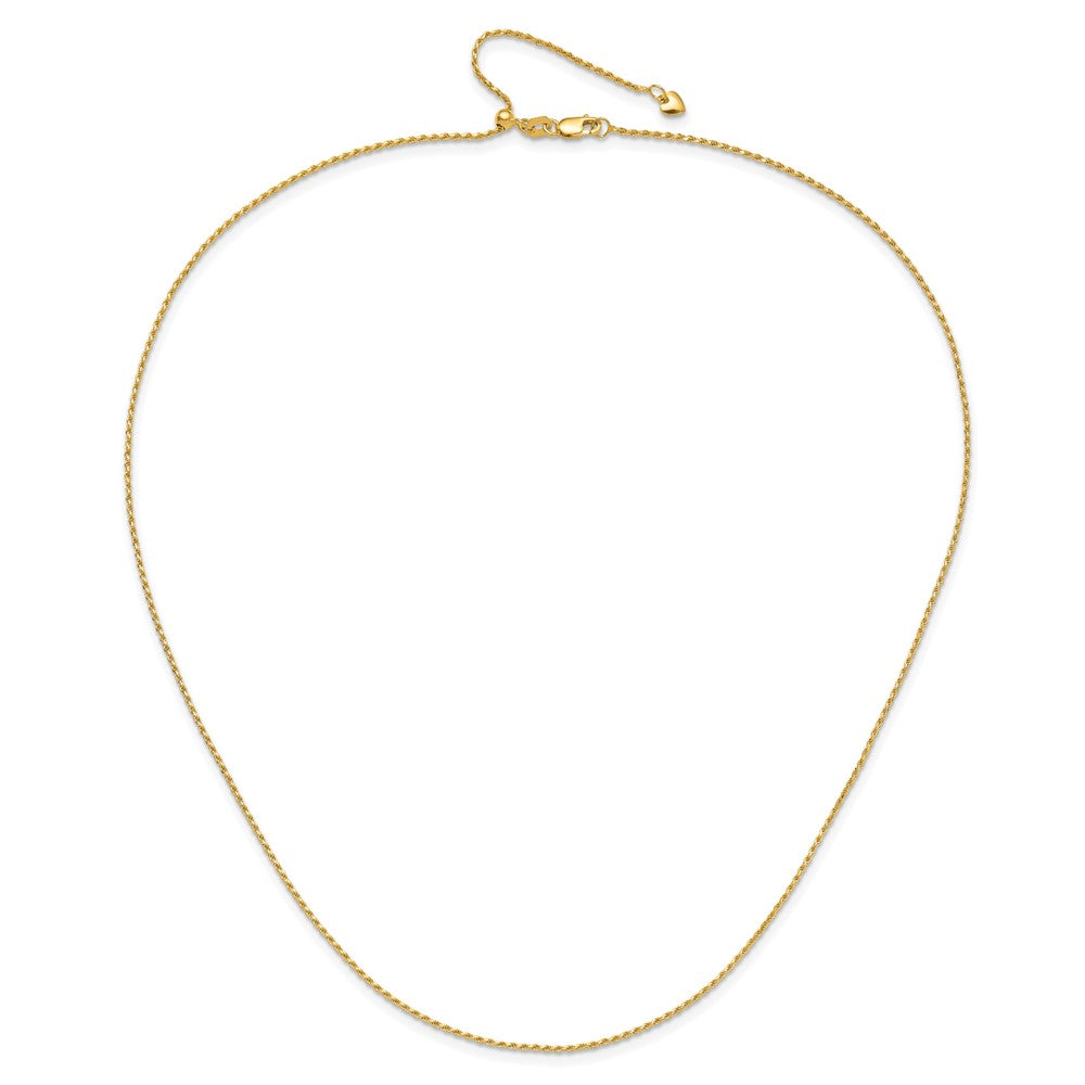 Adjustable 1.2mm D/C Rope Chain 22" - Yellow Gold