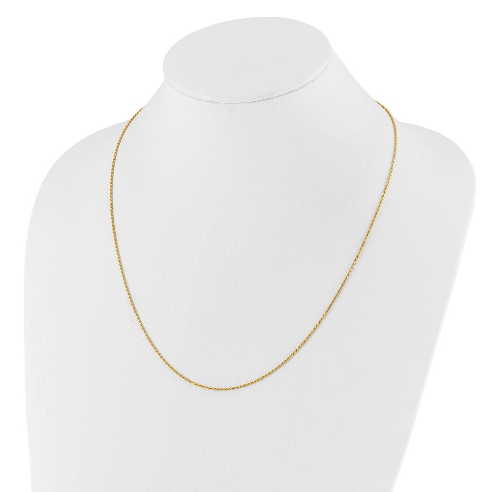 Adjustable 1.2mm D/C Rope Chain 22" - Yellow Gold