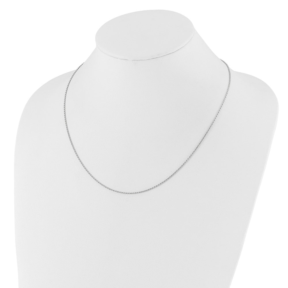 Adjustable 1.2mm D/C Rope Chain 22" - White Gold