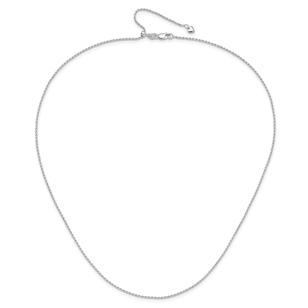 Adjustable 1.2mm D/C Rope Chain 22" - White Gold