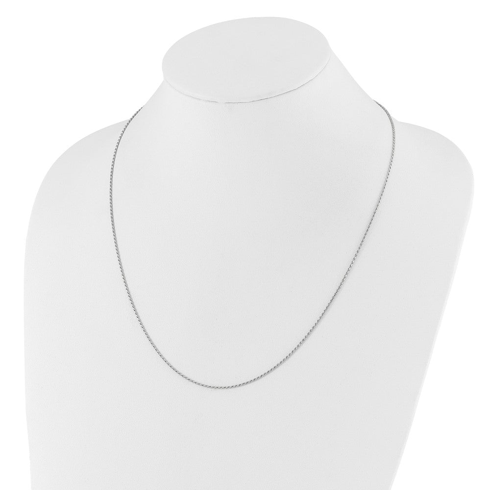 Adjustable 1.2mm D/C Rope Chain 22" - White Gold