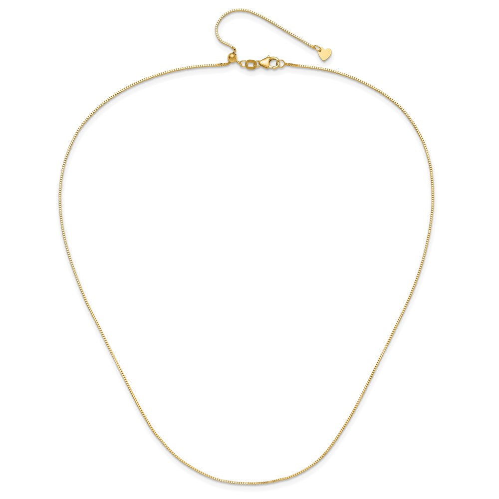 Adjustable .8mm Box Chain - Yellow Gold