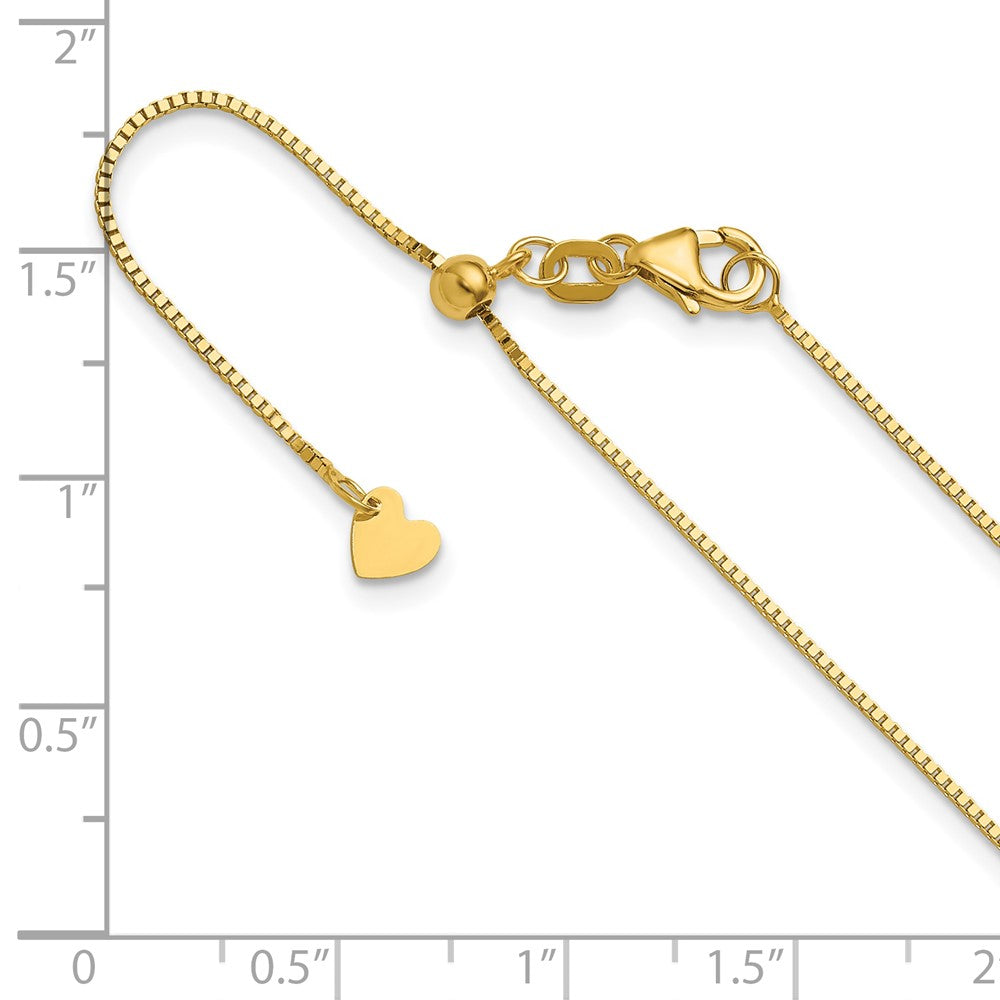 Adjustable .8mm Box Chain - Yellow Gold