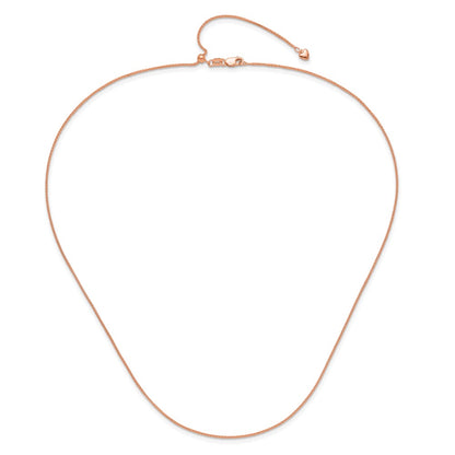 Adjustable 1mm Wheat Chain 22" - Rose Gold