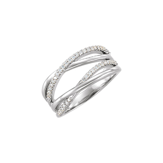 1/5 CTW Natural Diamond Criss-Cross Ring