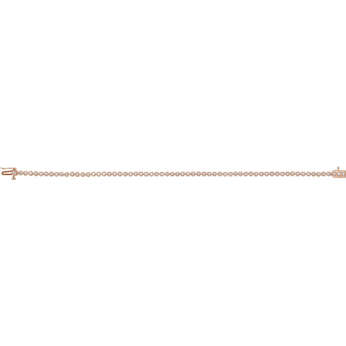 1 CTW Natural Diamond Line 7" Bracelet - 1.5mm Width