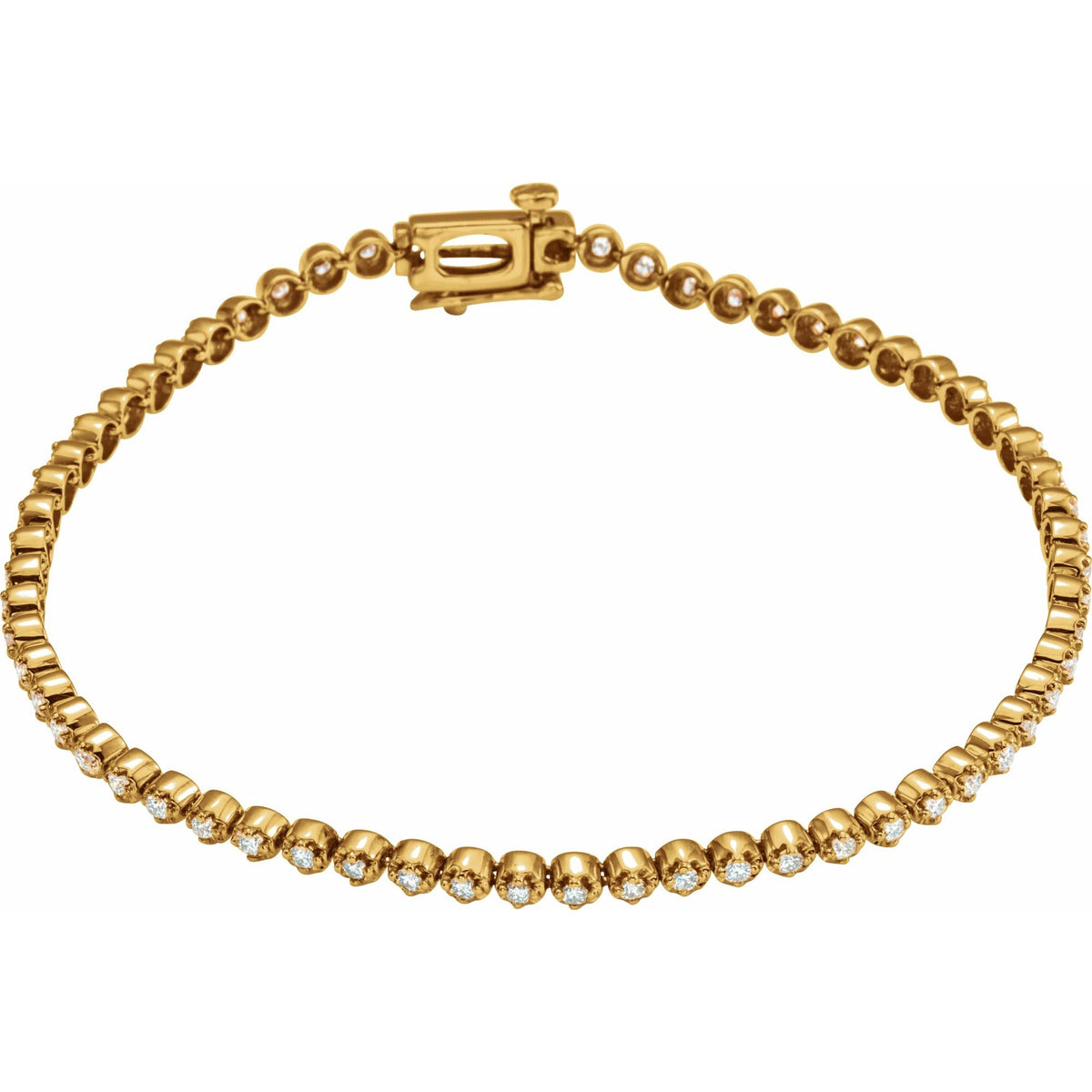 1 CTW Natural Diamond Line 7" Bracelet - 1.5mm Width