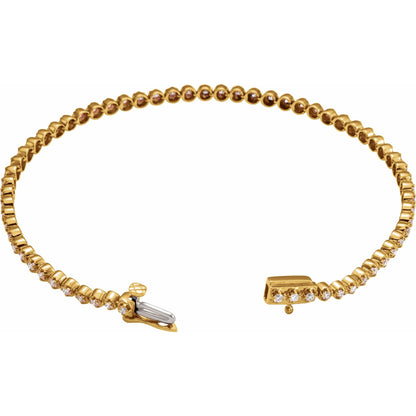 1 CTW Natural Diamond Line 7" Bracelet - 1.5mm Width