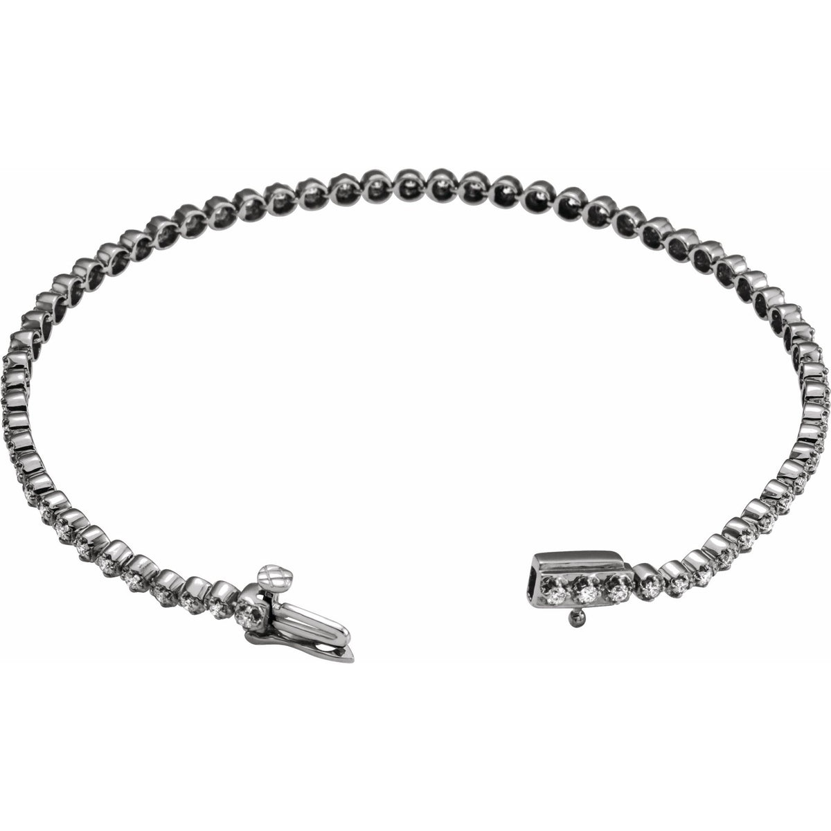 1 CTW Natural Diamond Line 7" Bracelet - 1.5mm Width