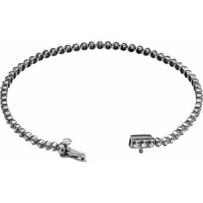 1 CTW Natural Diamond Line 7" Bracelet - 1.5mm Width