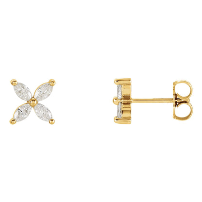 Natural Diamond Cluster Earrings
