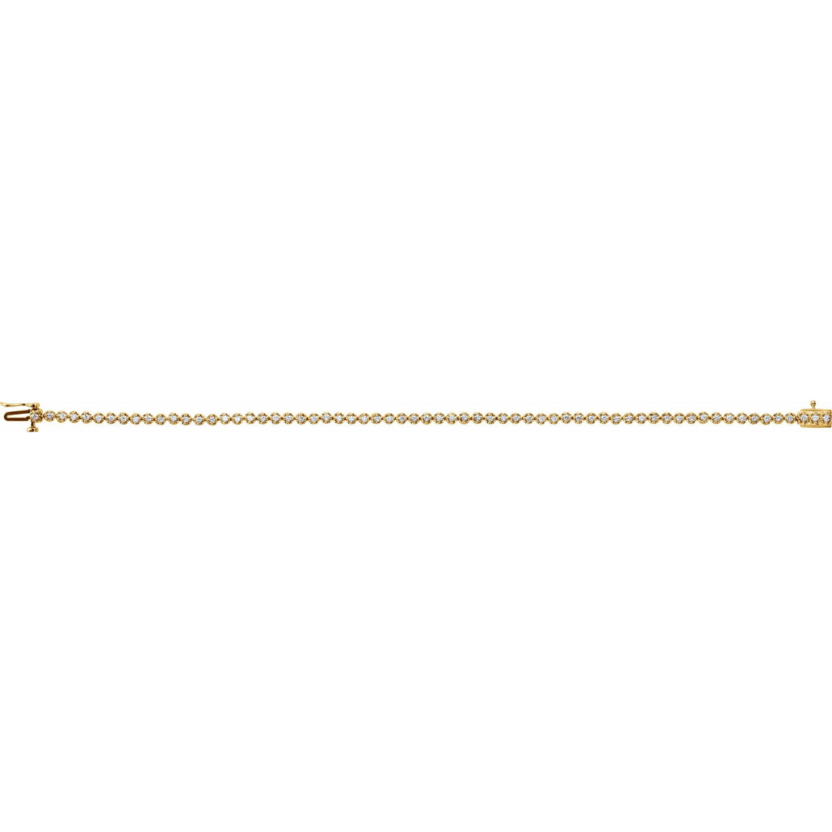 1 CTW Natural Diamond Line 7" Bracelet - 1.5mm Width