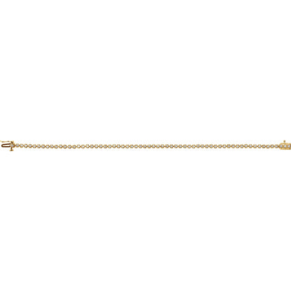 1 CTW Natural Diamond Line 7" Bracelet - 1.5mm Width