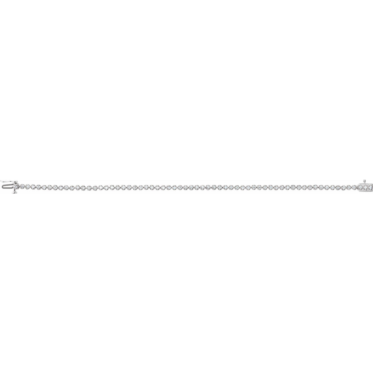 1 CTW Natural Diamond Line 7" Bracelet - 1.5mm Width
