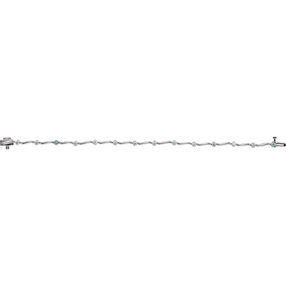 1 CTW Natural Diamond Line 7" Bracelet - 2.7mm Width