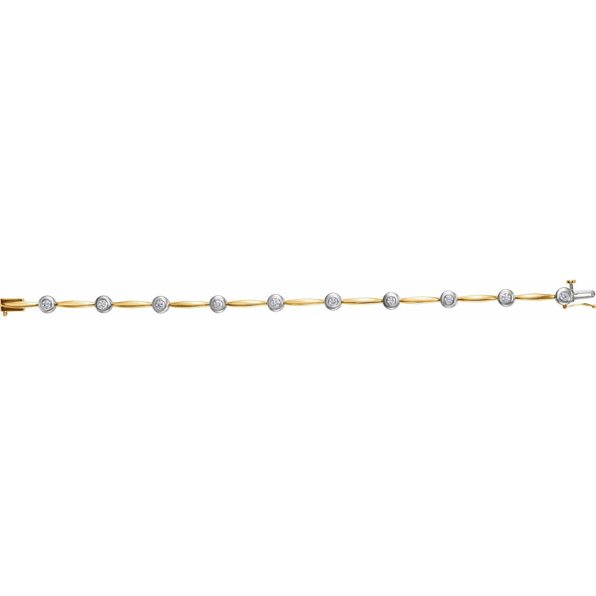 14K Yellow/White Gold 1 CTW Natural Diamond Line 7 1/2" Bracelet