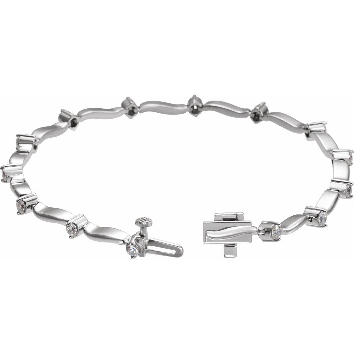 1 CTW Natural Diamond Line 7" Bracelet - 2.7mm Width