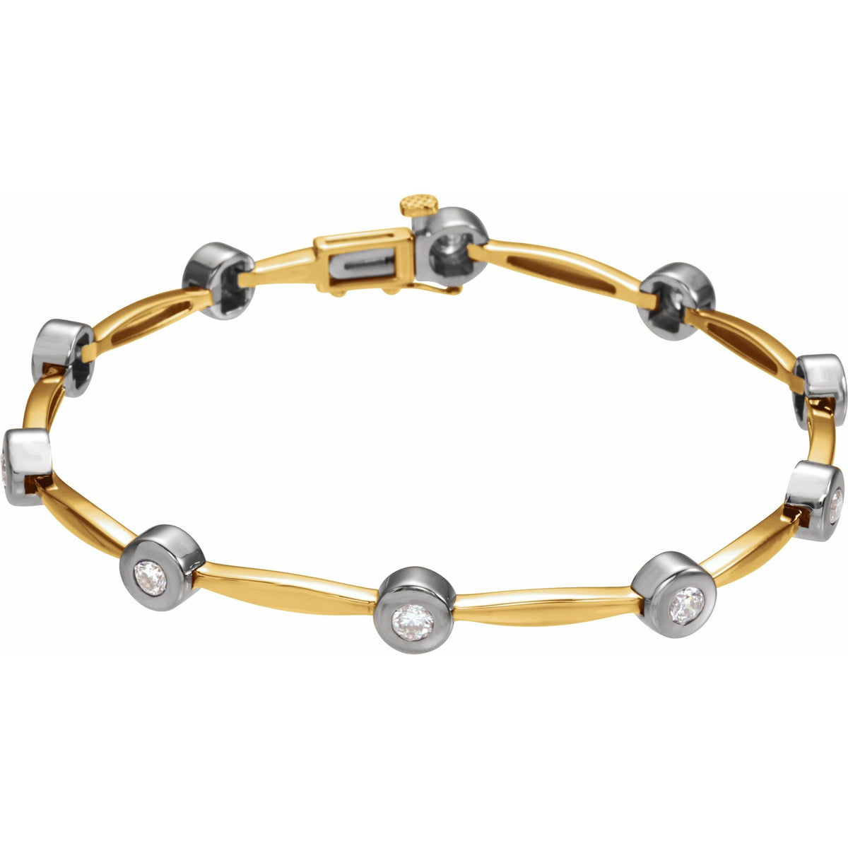 14K Yellow/White Gold 1 CTW Natural Diamond Line 7 1/2" Bracelet