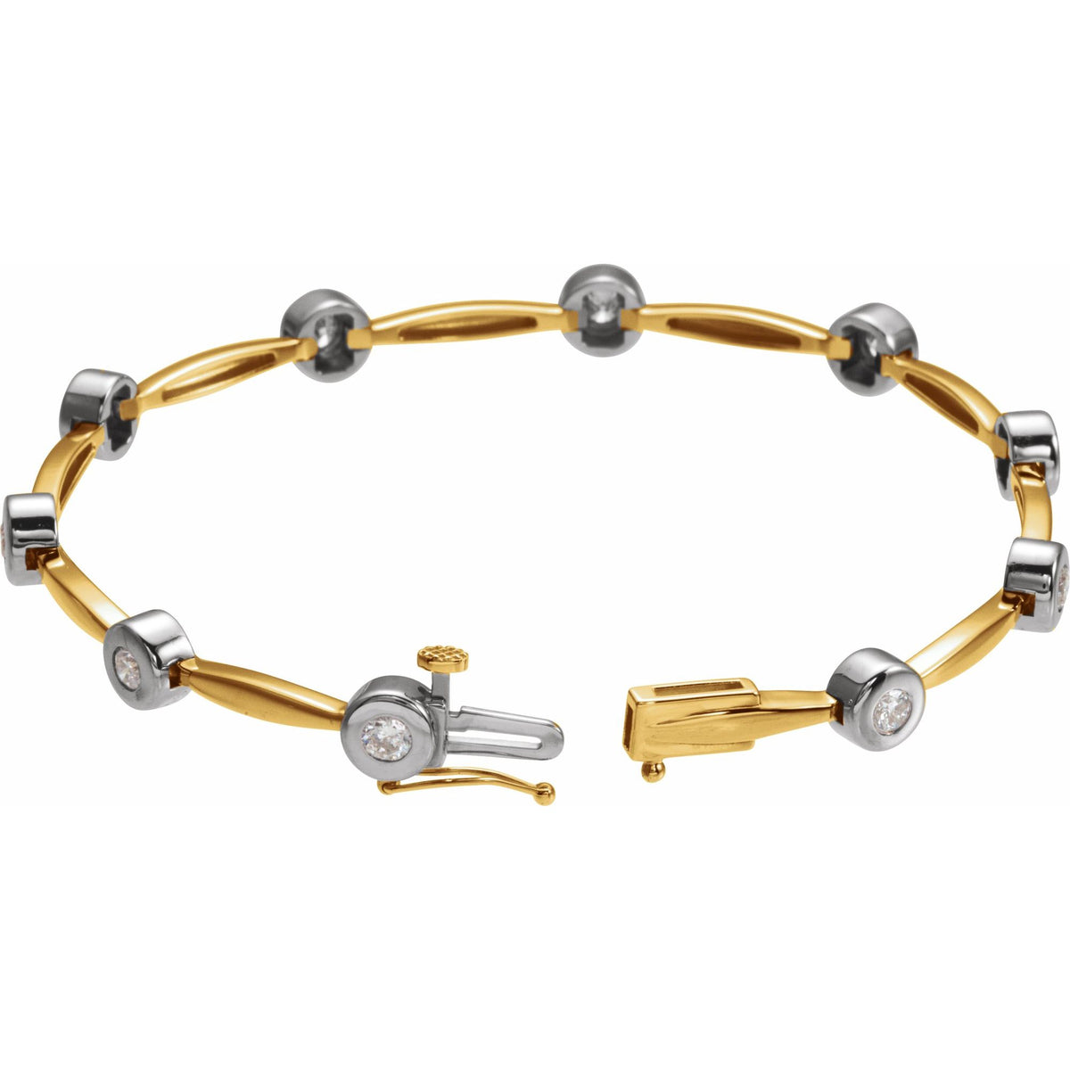 14K Yellow/White Gold 1 CTW Natural Diamond Line 7 1/2" Bracelet