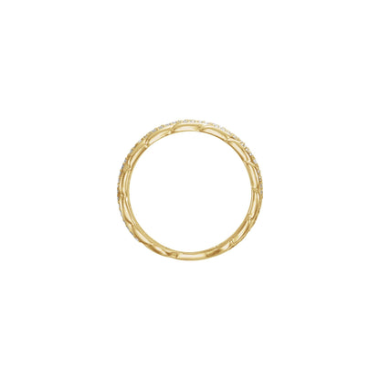 1/4 CTW Natural Diamond Stackable Link Ring