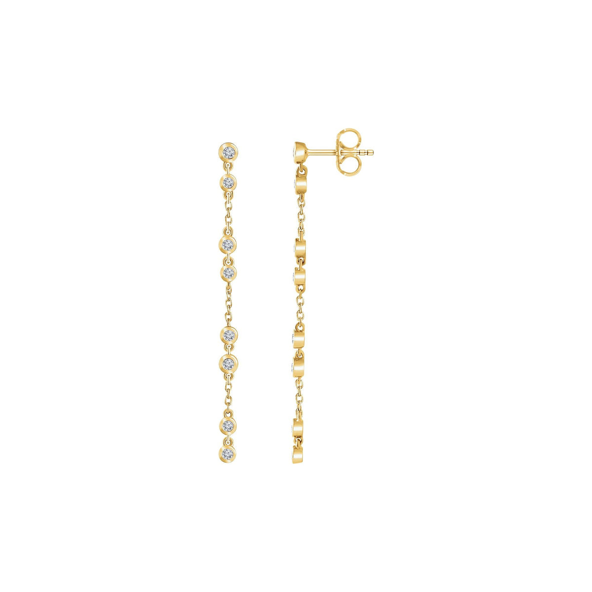 Natural Diamond Chain Earrings